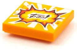 LEGO® 3068bpb1587c4 - LEGO narancssárga csempe 2 x 2 méretű, robbanás mintával (3068bpb1587c4)