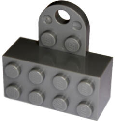LEGO® 74188c85 - LEGO sötétszürke mágnes 2 x 4 kocka lyukas füllel (74188c85)