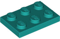 LEGO® 3021c39 - LEGO sötét türkiz lap 2 x 3 méretű (3021c39)