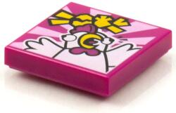 LEGO® 3068bpb1570c71 - LEGO magenta csempe 2 x 2 méretű, ijedt csirke mintával (3068bpb1570c71)