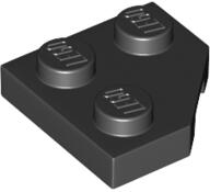 LEGO® 26601c11 - LEGO fekete lap 2 x 2 méretű, lecsapott sarokkal (26601c11)