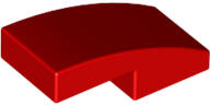 LEGO® 11477c5 - LEGO piros kocka íves, 2 x 1 méretű, sima (11477c5)