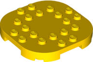 LEGO® 66789c3 - LEGO sárga lap 6 x 6 méretű, lekerekített sarkokkal, négy lábbal (66789c3)