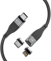 Tech-protect Cablu de date TECH-PROTECT UltraBoost 2 in 1 Magnetic, USB-C - Lightning/USB-C, PD 60W, 3A, 1m, Negru (9490713928981)