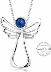Levien Colier Înger cu cristal albastru Swarovski Guardian Angel