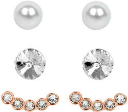 Levien Cercei Set Ear Cuff 4 in 1 Rose Gold Crystal White