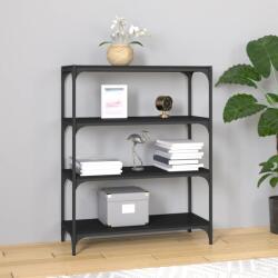 vidaXL Bibliotecă, negru, 80x33x100 cm, lemn prelucrat și oțel (819342) Biblioteca