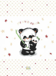  Babastar puha pelenkázó lap 50*70 cm - bézs panda és mamája - babyshopkaposvar
