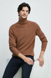 MEDICINE pulover de bumbac barbati, culoarea maro, cu guler ZBYY-SWM071_84X