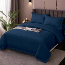 Pucioasa Lenjerie cu cearceaf pat cu elastic - saltea de 160x200cm, damasc policoton, IMP3 Bleumarin Lenjerie de pat