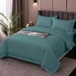 Pucioasa Lenjerie cu cearceaf pat cu elastic - saltea de 140x200cm, damasc policoton, IMP12 Verde Lenjerie de pat