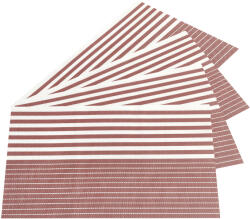 4-Home Suport farfurie Stripe maro, 30 x 45 cm, set 4 buc