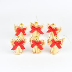 4home Set ornamente de Crăciun, Figurine din paie 5, 5cm, 6 buc