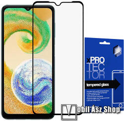 XPRO előlap védő karcálló edzett üveg - FEKETE - 9H, 0, 33mm, a teljes felületén tapad! - A TELJES KIJELZŐT VÉDI! - SAMSUNG Galaxy A04s (SM-A047F) / Galaxy A04 (SM-A045F)