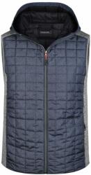 James & Nicholson (Daiber) Férfi varrott mellény JN768 - Világosszürke melírozott / antracit melírozott | 2XL (1-JN768-1781660)