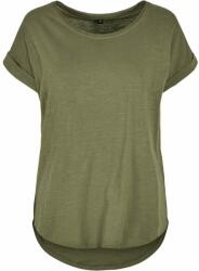 Build Your Brand Női póló hosszított hátsó résszel - Olív | L (BY036-1000324652)