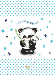  Babastar puha pelenkázó lap 50*70 cm - kék panda és mamája