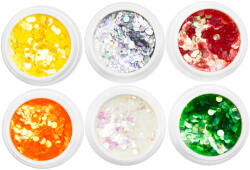 Global Fashion Set 6 decoratiuni paiete pentru unghii, rotunde, multicolor