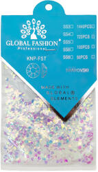 Global Fashion Decor pentru unghii, Swarovski 3D, Global Fashion, argintii, set 1440 bucati