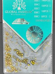Global Fashion Cristale unghii tip Swarovski, Global Fashion, culoare aurie