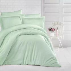 HomePuls Cearsaf de pat 2 persoane king size Damasc Bumbac 100% tip Hotel cu dunga 1 cm, 240x260 cm, Verde Mint