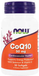 NOW CoQ10 (Coenzima Q10) 50 mg with Selenium Vitamin E, Now Foods, 50 softgels