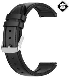 gigapack Pótszíj (univerzális, 22 mm, valódi bőr, szilikon belső) FEKETE Huawei Watch GT 2 46mm, Huawei Watch GT, Huawei Watch GT Active, Huawei Watch GT Fortuna, Huawei Watch, Huawei Watch Magic, Huawei (GP-1