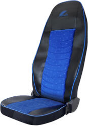 UMBRELLA Set huse scaun UMBRELLA TRUCK VOLVO EURO 5 piele ecologica neagra + velvet albastru 2 buc
