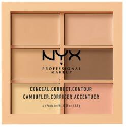 NYX Cosmetics Paletă corectoare pentru față - NYX Professional Makeup Palette Conceal Correct Contour 3CP01 - Light
