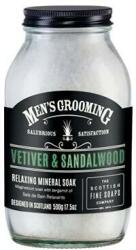 Scottish Fine Soaps Sare de baie, în borcan Vetiver și Santal - Scottish Fine Soaps Mens Grooming Vetiver & Sandalwood Relaxing Mineral Soak 500 g