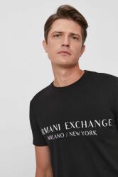 Giorgio Armani t-shirt fekete, férfi, nyomott mintás - fekete L - answear - 15 990 Ft