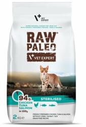 VetExpert Raw Paleo Sterilised Chicken&Tuna&Salmon Hrana uscata pentru pisici sterilizate 2 kg