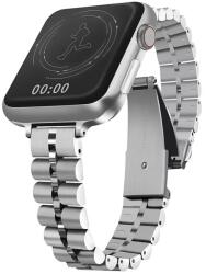 Alphajack Apple Watch 4/5/6/7/8/9/SE/Ultra (42/44/45/49mm) fém női óraszíj ezüst színű Alphajack