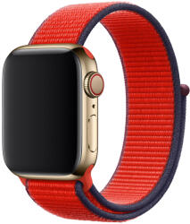 Utángyártott iKi Apple Watch 45mm / 44mm / 42mm / Ultra 49mm Sportpánt tépőzáras szíj - piros/kék/bordó
