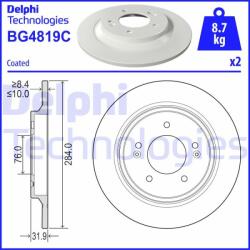 DELPHI Disc frana DELPHI BG4819C (BG4819C) - automobilus