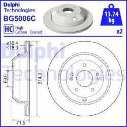 DELPHI Disc frana DELPHI BG5006C (BG5006C) - automobilus