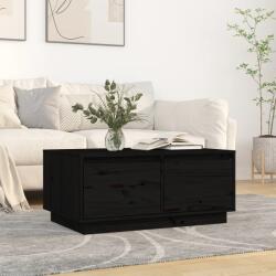 vidaXL Măsuță de cafea, negru, 80x50x35 cm, lemn masiv de pin (814443) Masa de cafea