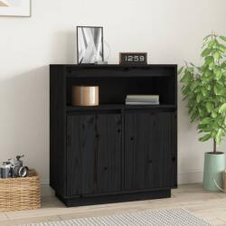 vidaXL Servantă, negru, 70x34x80 cm, lemn masiv de pin (814388) Comoda