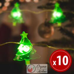 LED fényfüzér: karácsonyfa (10 LED - 1, 2 méter - melegfehér - 2 x AA)