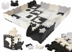  Puzzle habszivacs játszószőnyeg (fekete/szürke/fehér) (KX6268)