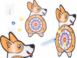  Tépőzáras darts tábla (corgi kutya) (KX5615)