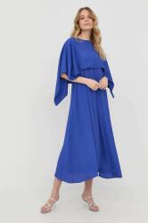Liviana Conti selyemkeverékes ruha midi, harang alakú - kék 38
