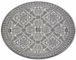 My carpet company kft Fonott sizal szőnyeg LOFT 21193 Kör boho elefántcsont/ezüst/szürke kör 160 cm (DEV622)
