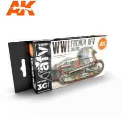 AK Interactive WWI FRENCH AFV COLORS festékszett AK11660