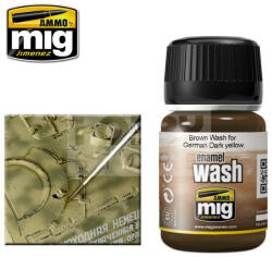 AMMO By Mig Jimenez AMMO By Mig - BROWN WASH FOR GERMAN DARK YELLOW - bemosó folyadék makettezőknek 35ml - AMIG1000