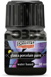 Pentacolor Kft Pentart Üveg és porcelánfesték fekete 30 ml 21347