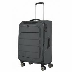 Travelite Skaii antracit 4 kerekű bővíthető közepes bőrönd (92648-04)