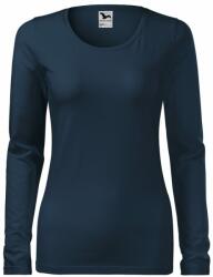 MALFINI Tricou pentru femei cu mânecă lungă Slim - Albastru marin | XL (1390216)