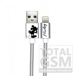 USB kábel Disney - Mickey Apple iPhone 5 / 5S / SE / 5C / 6 / 6S / 6 Plus / 6S Plus / 7 / 7 Plus / 8 / 8 Plus / X / XS / XS Max / XR / 11 / 11 Pro / 11 Pro Max lightning 8pin 1 méter ezüst