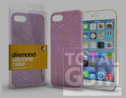 Apple iPhone 7 / 8 / SE (2020) Szilikon tok (Diamond) Pink